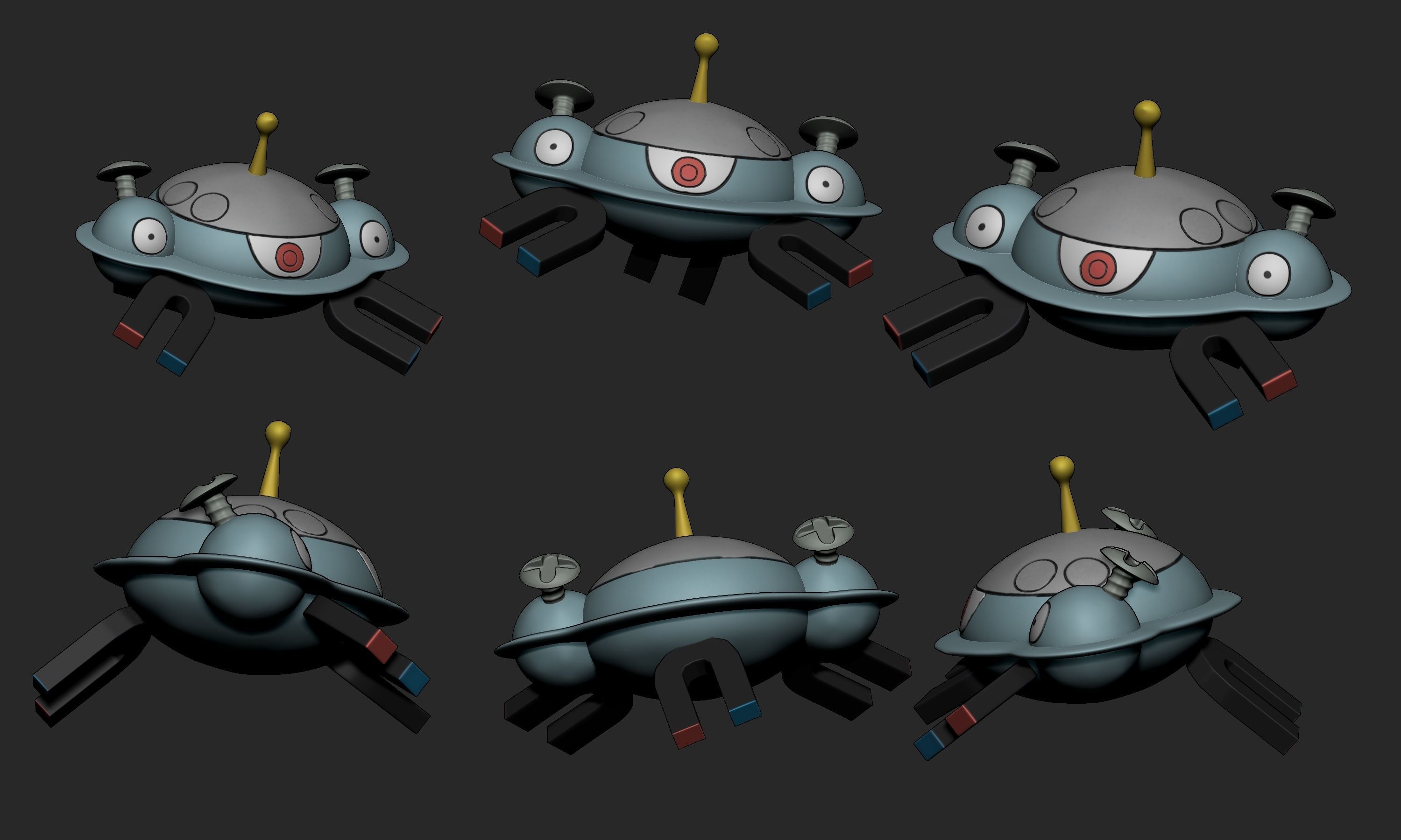 Pokemon - Magnemite Magneton and Magnezone with 2 poses 3D print model_25