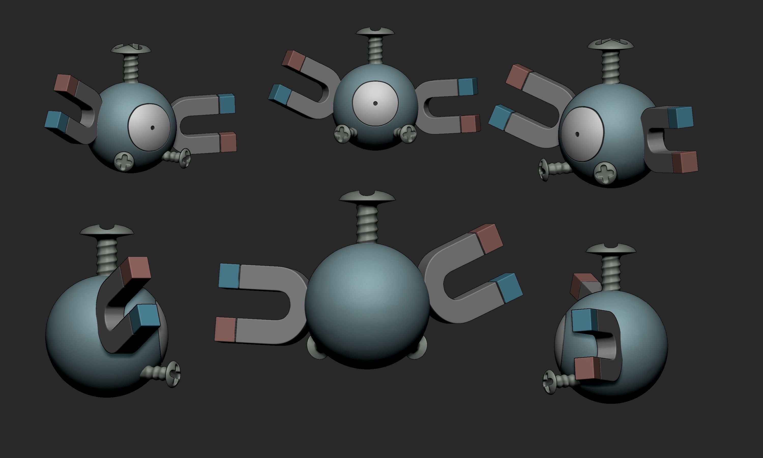 Pokemon - Magnemite Magneton and Magnezone with 2 poses 3D print model_3
