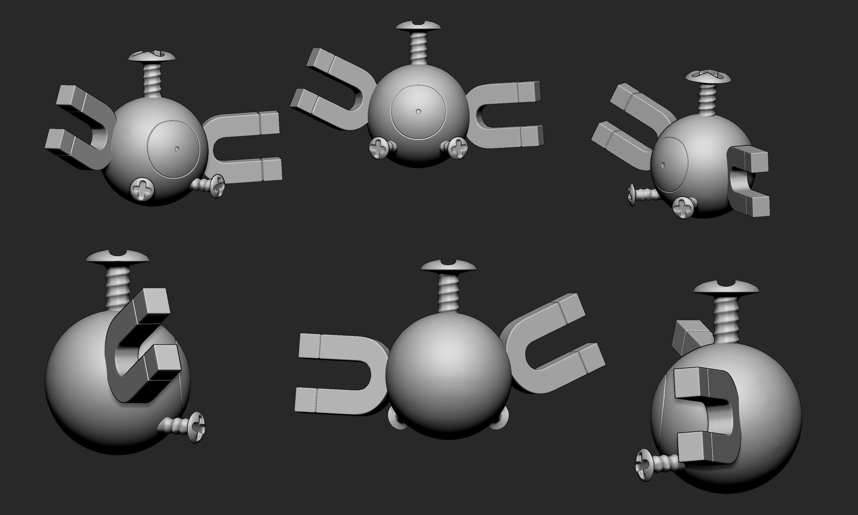 Pokemon - Magnemite Magneton and Magnezone with 2 poses 3D print model_5