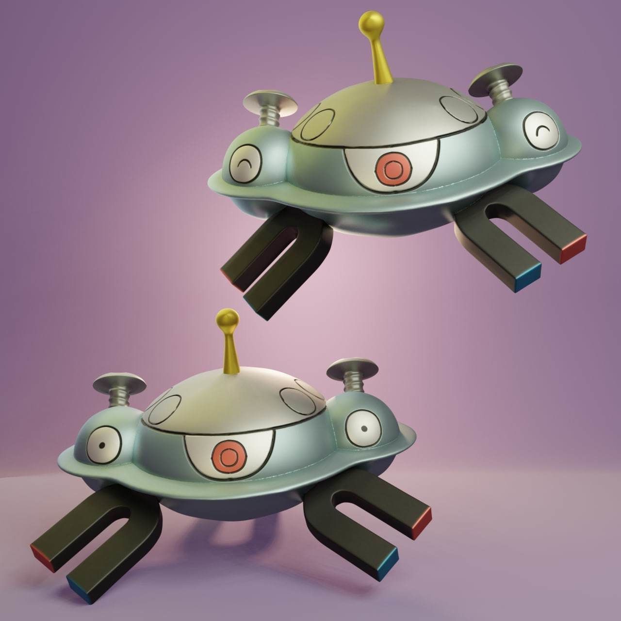 Pokemon - Magnemite Magneton and Magnezone with 2 poses 3D print model_19
