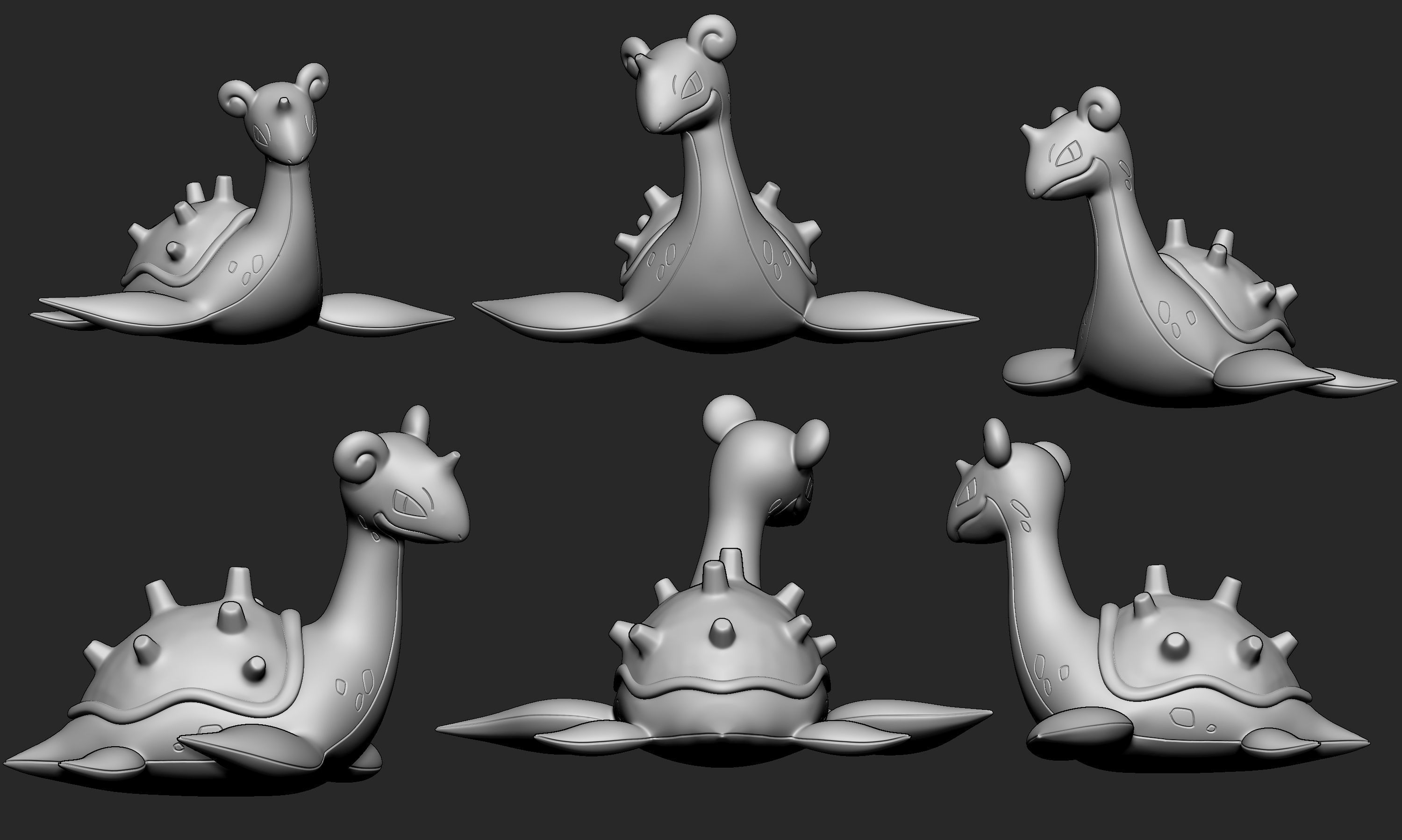 Pokemon - Lapras with 2 poses 3D print model_9