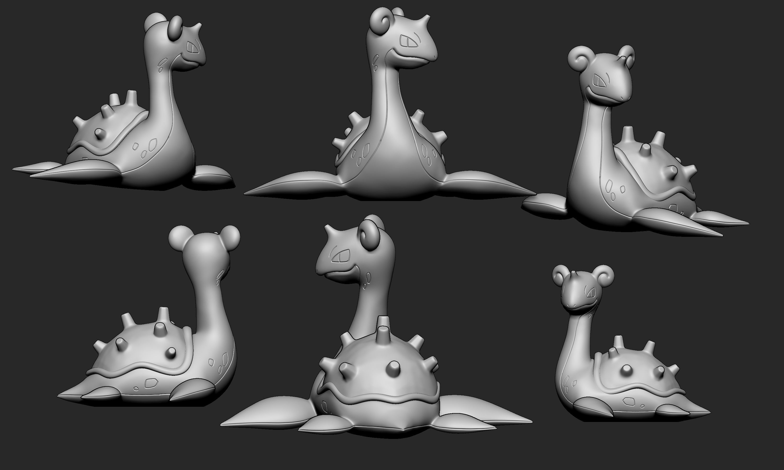 Pokemon - Lapras with 2 poses 3D print model_5