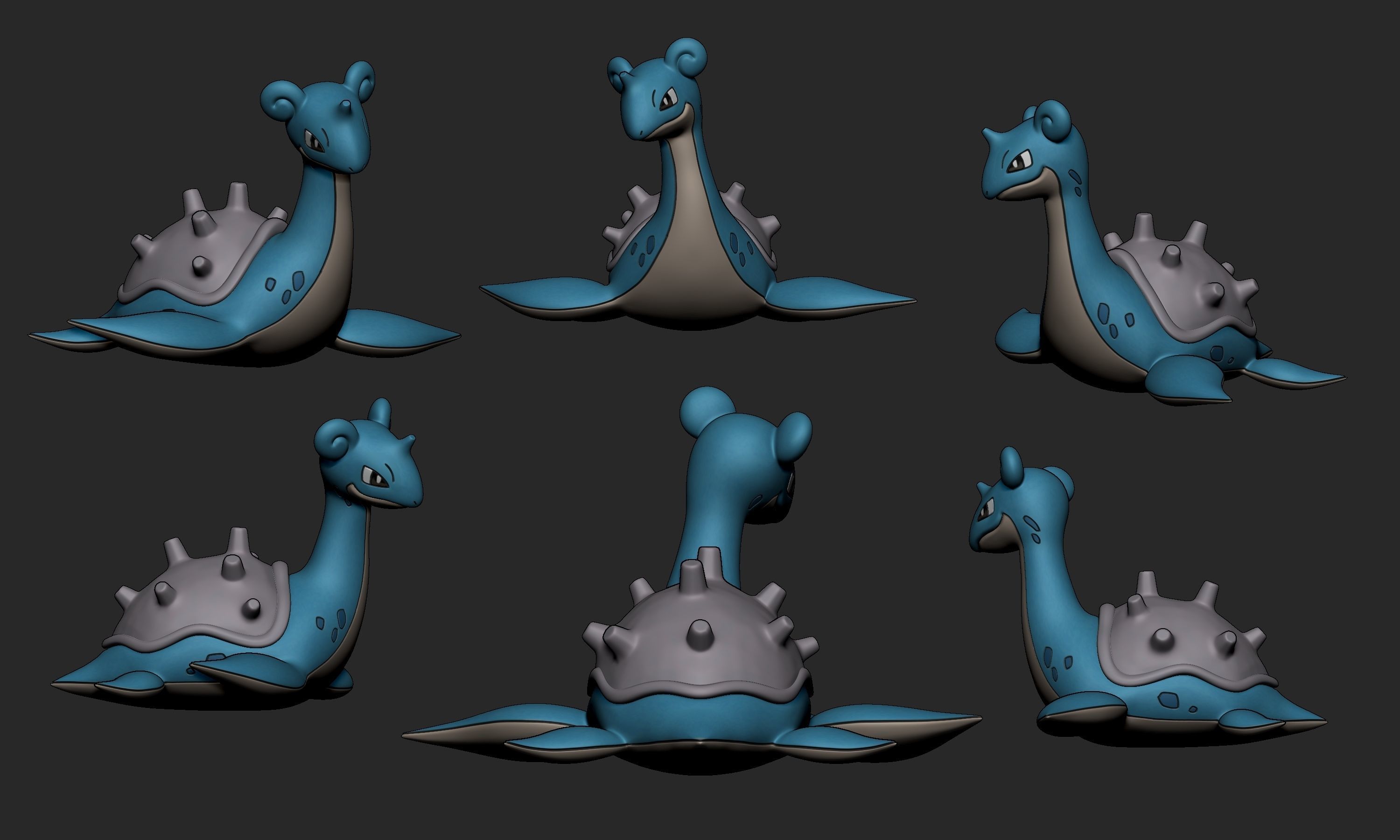 Pokemon - Lapras with 2 poses 3D print model_7