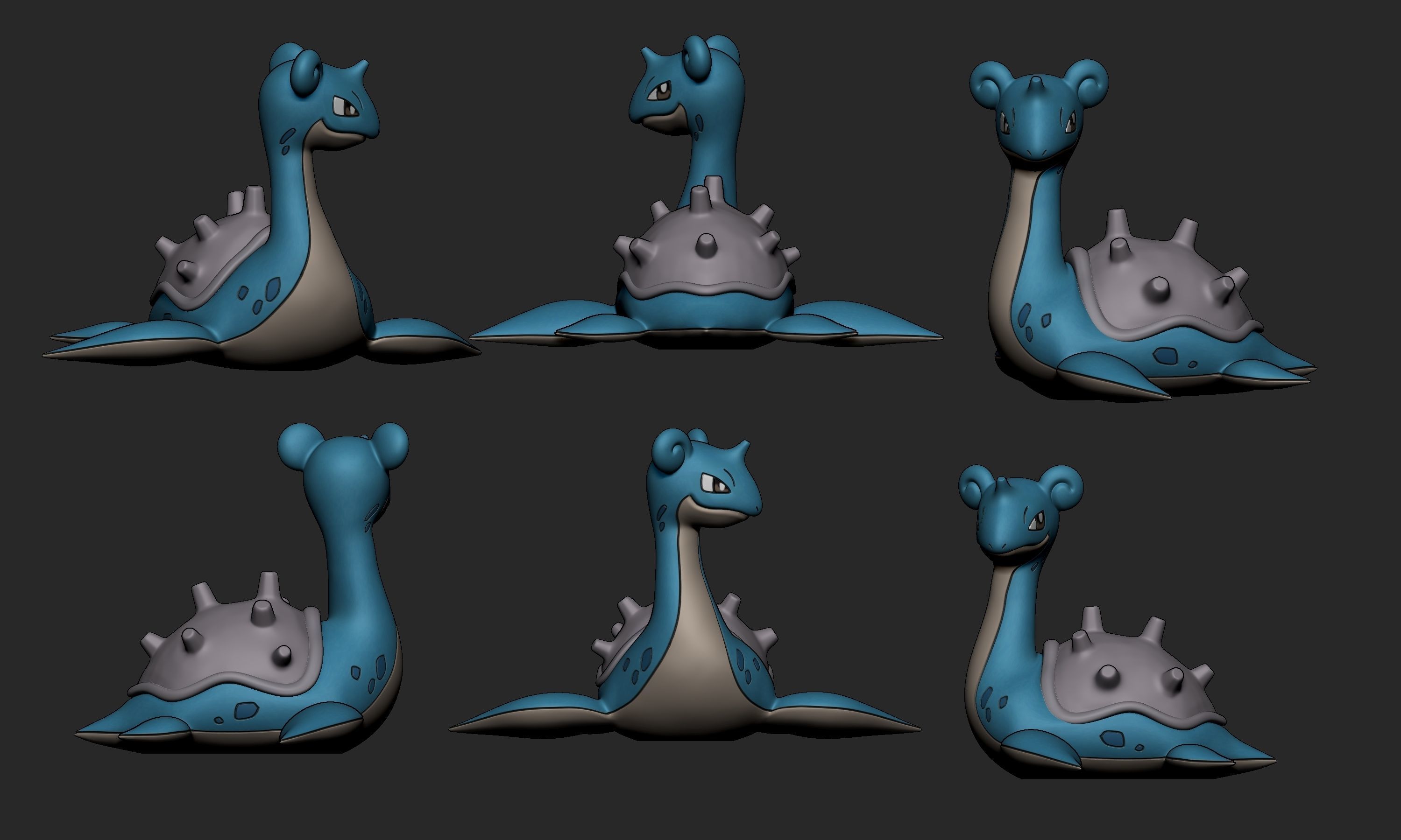 Pokemon - Lapras with 2 poses 3D print model_3