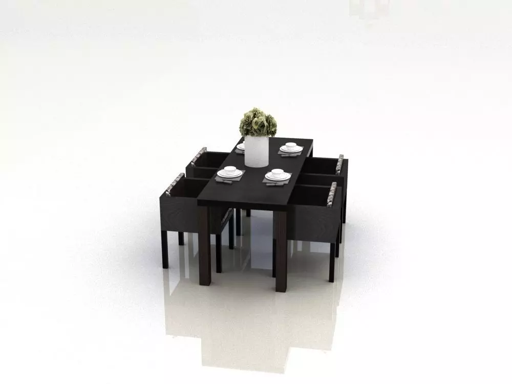 tables dining table and chairs 3D model_0
