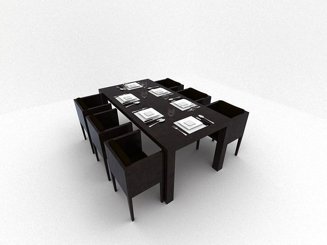 A set of tables 3D model