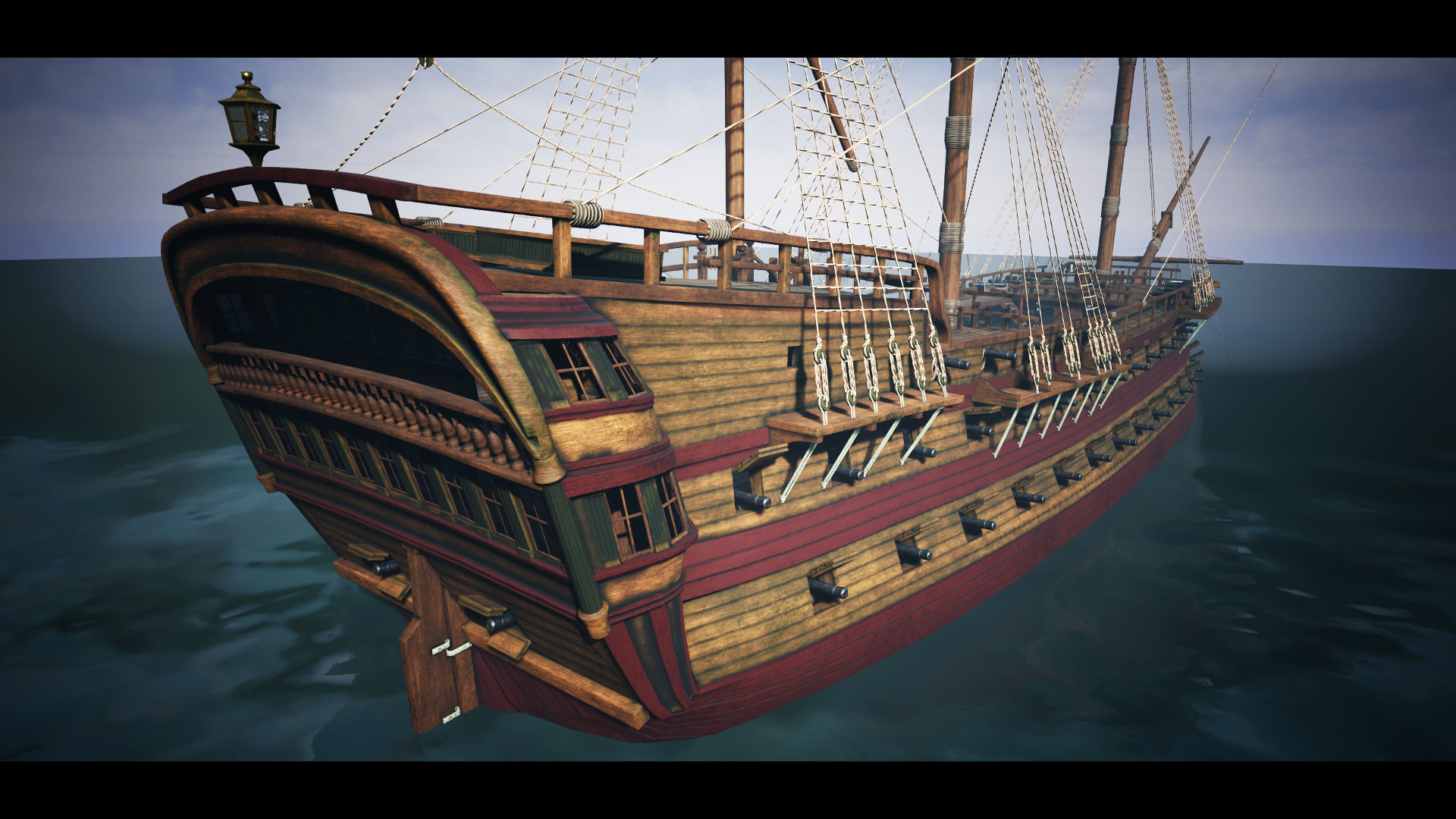 Seventy-four gun ship Low-poly 3D model_12