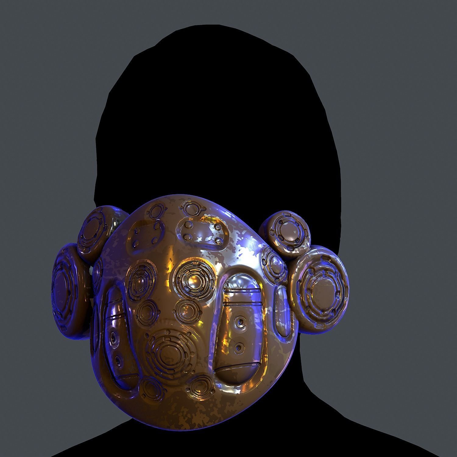 Gas mask helmet scifi Low-poly character art game space  Low-poly 3D model_1