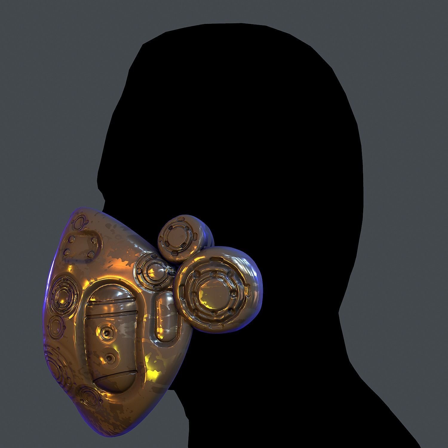 Gas mask helmet scifi Low-poly character art game space  Low-poly 3D model_6