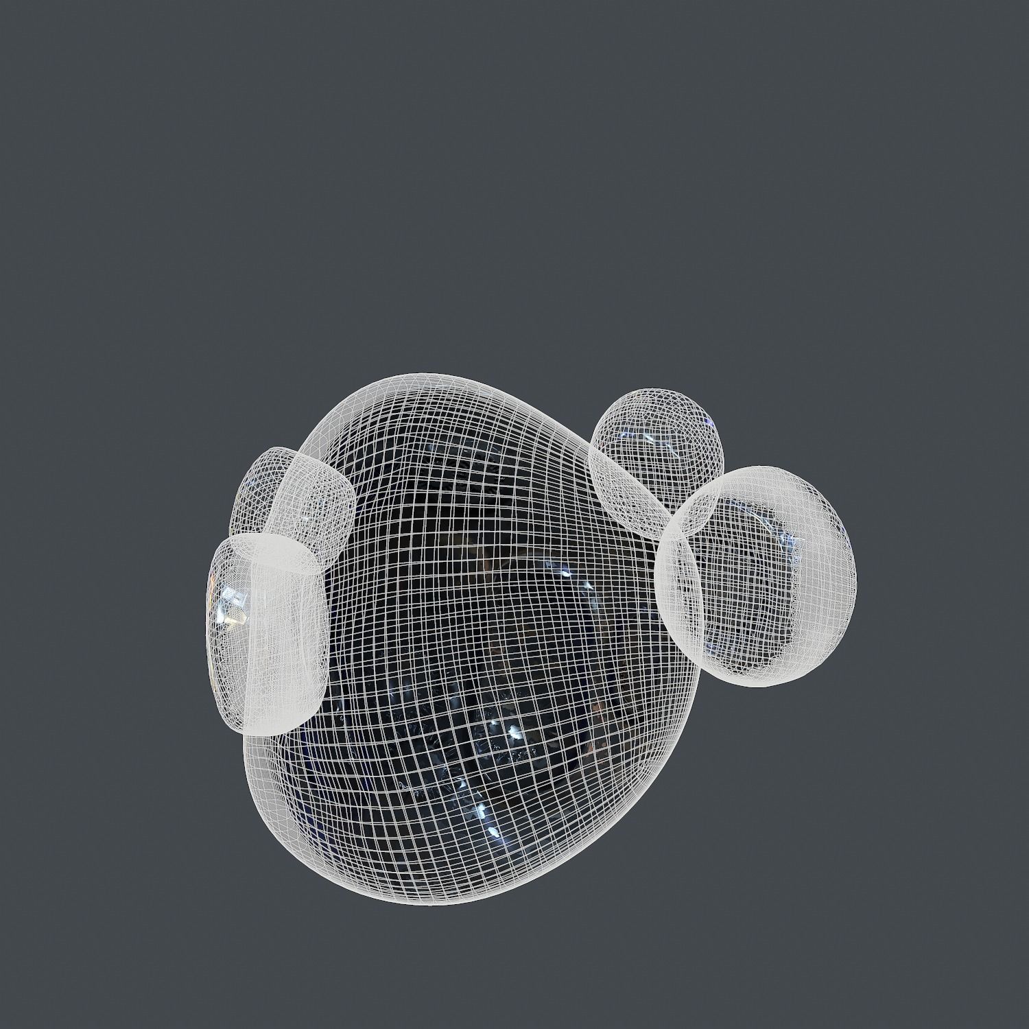 Gas mask helmet scifi Low-poly character art game space  Low-poly 3D model_9