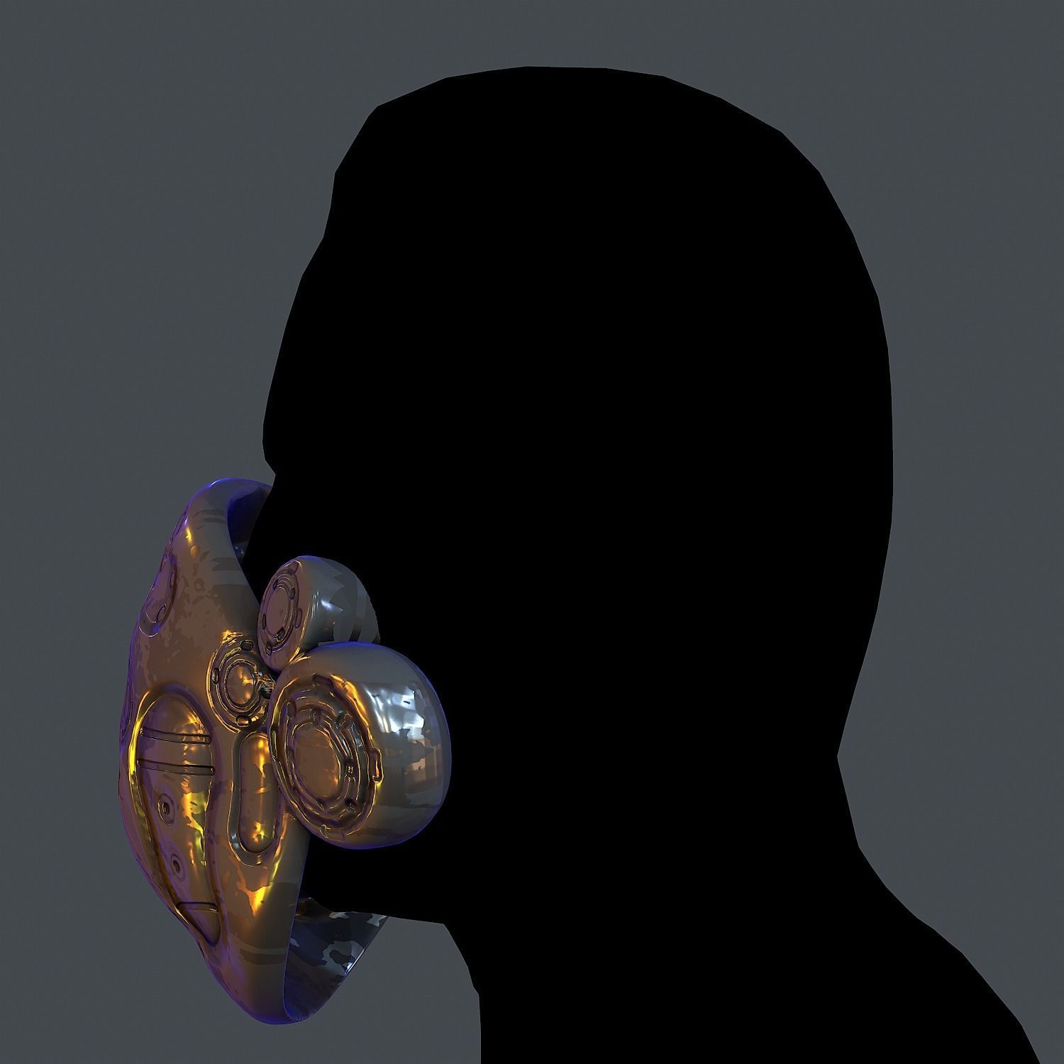 Gas mask helmet scifi Low-poly character art game space  Low-poly 3D model_7