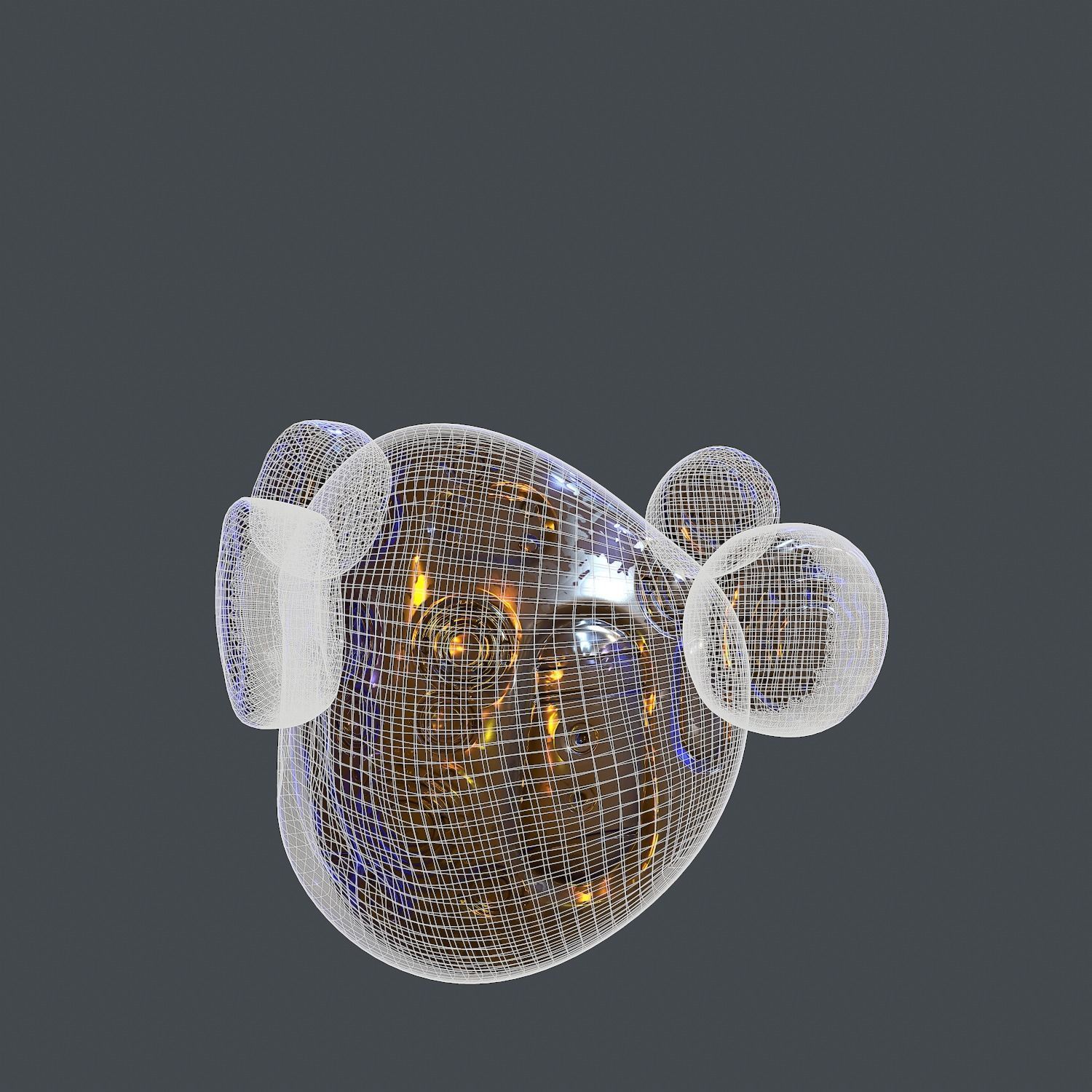 Gas mask helmet scifi Low-poly character art game space  Low-poly 3D model_10