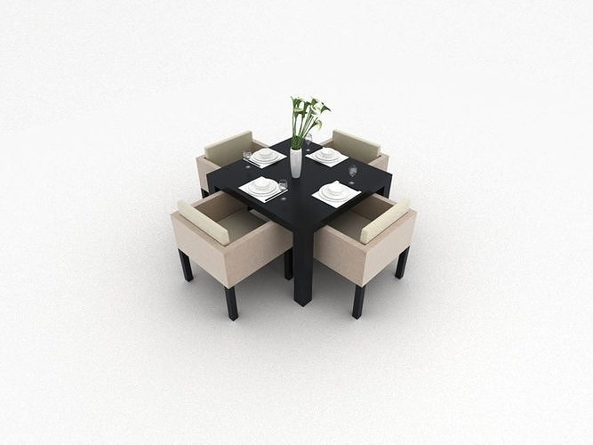 tables dining table and chairs 3D model