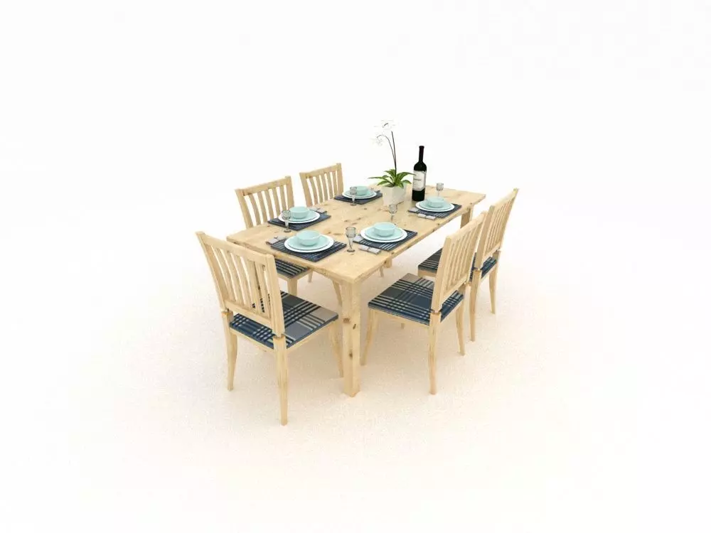 wooden tables 3D model_0