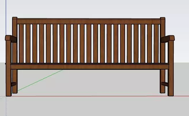 Wooden Bench 3D model