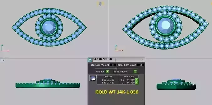 evil eye pendant 3D print model