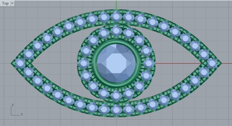 evil eye pendant 3D print model_1