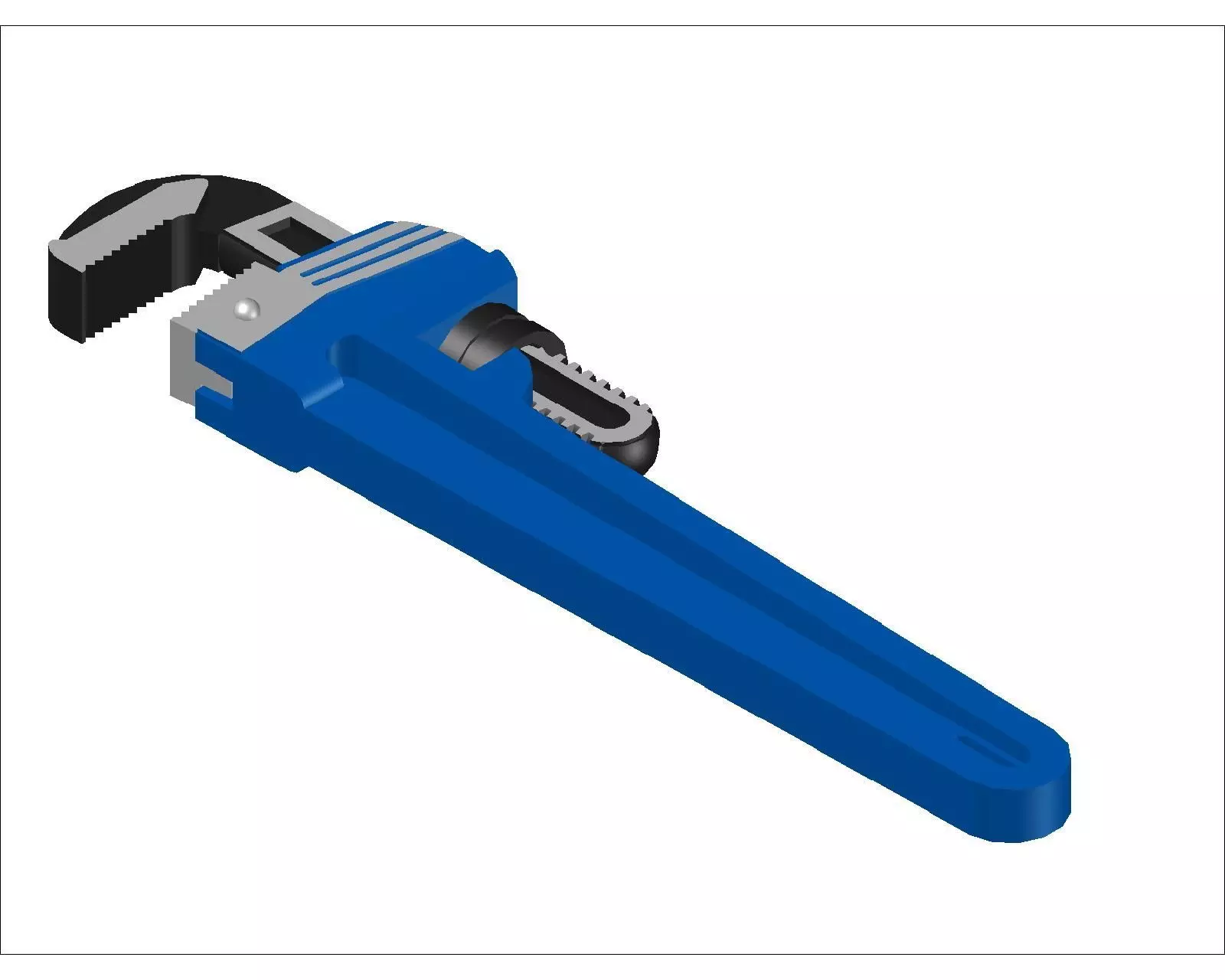 Pipe wrench 3D model