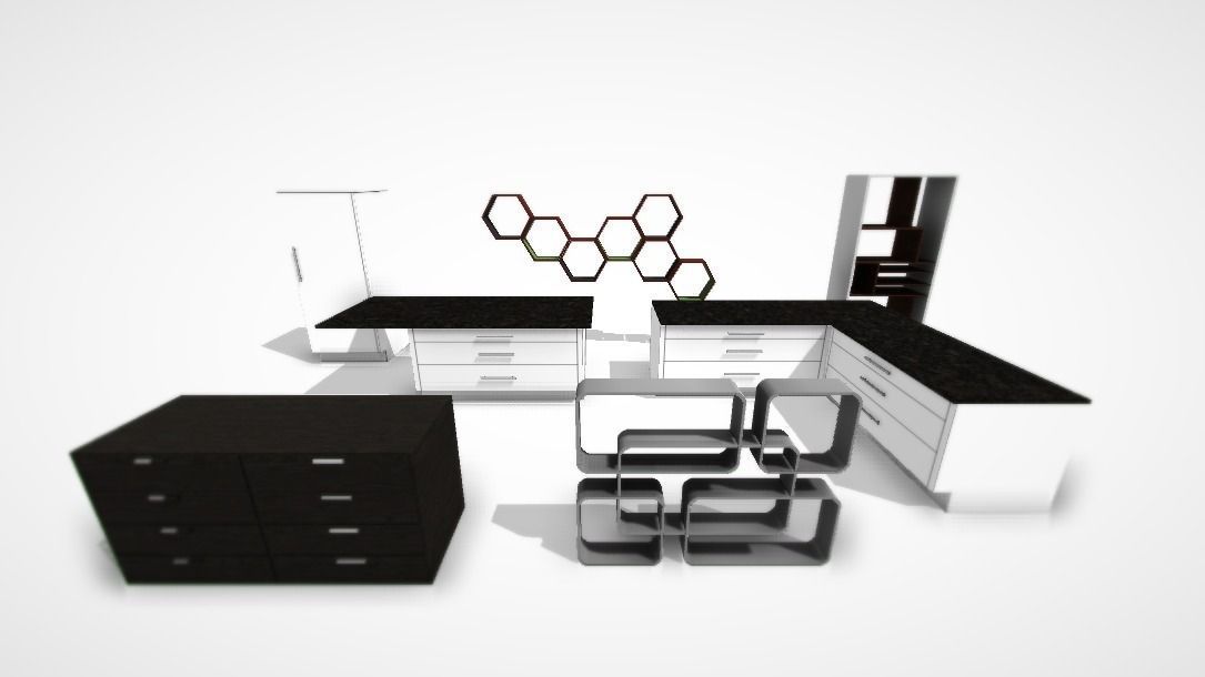 Modern Architectural Props Collection - interior Low-poly 3D model_5