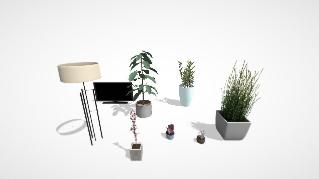 Modern Architectural Props Collection - interior Low-poly 3D model_6