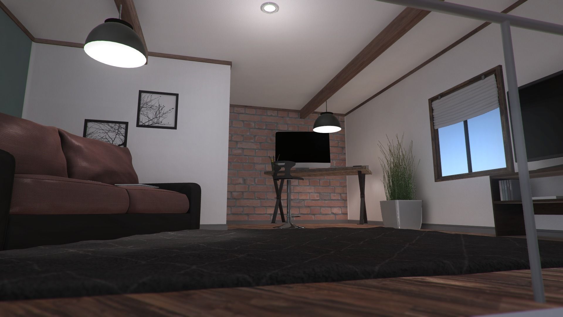 Modern Architectural Props Collection - interior Low-poly 3D model_4