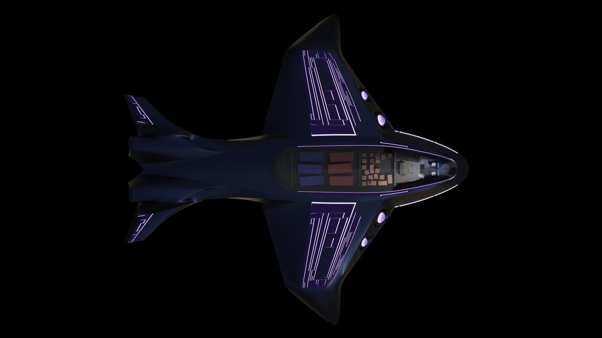 Luxury Cargo Plane Low-poly 3D model_5