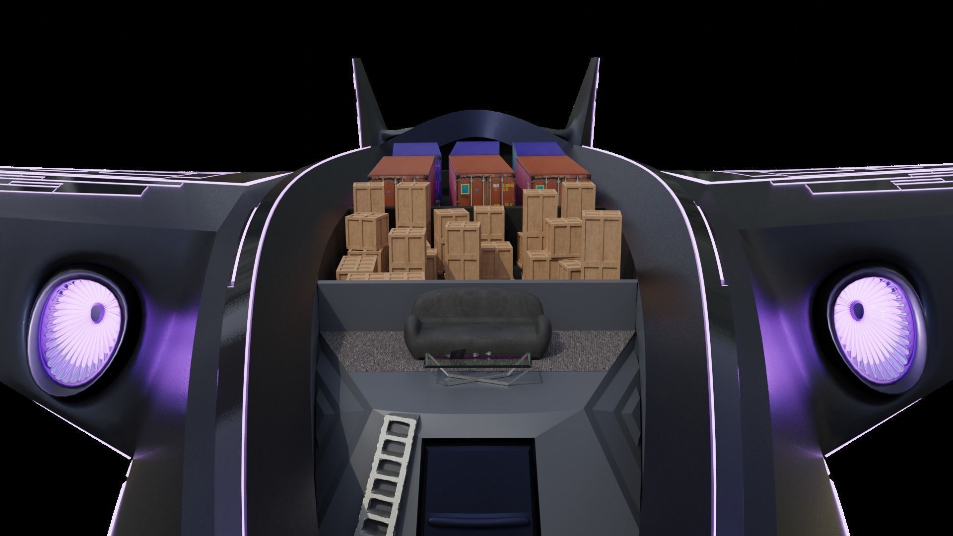 Luxury Cargo Plane Low-poly 3D model_14
