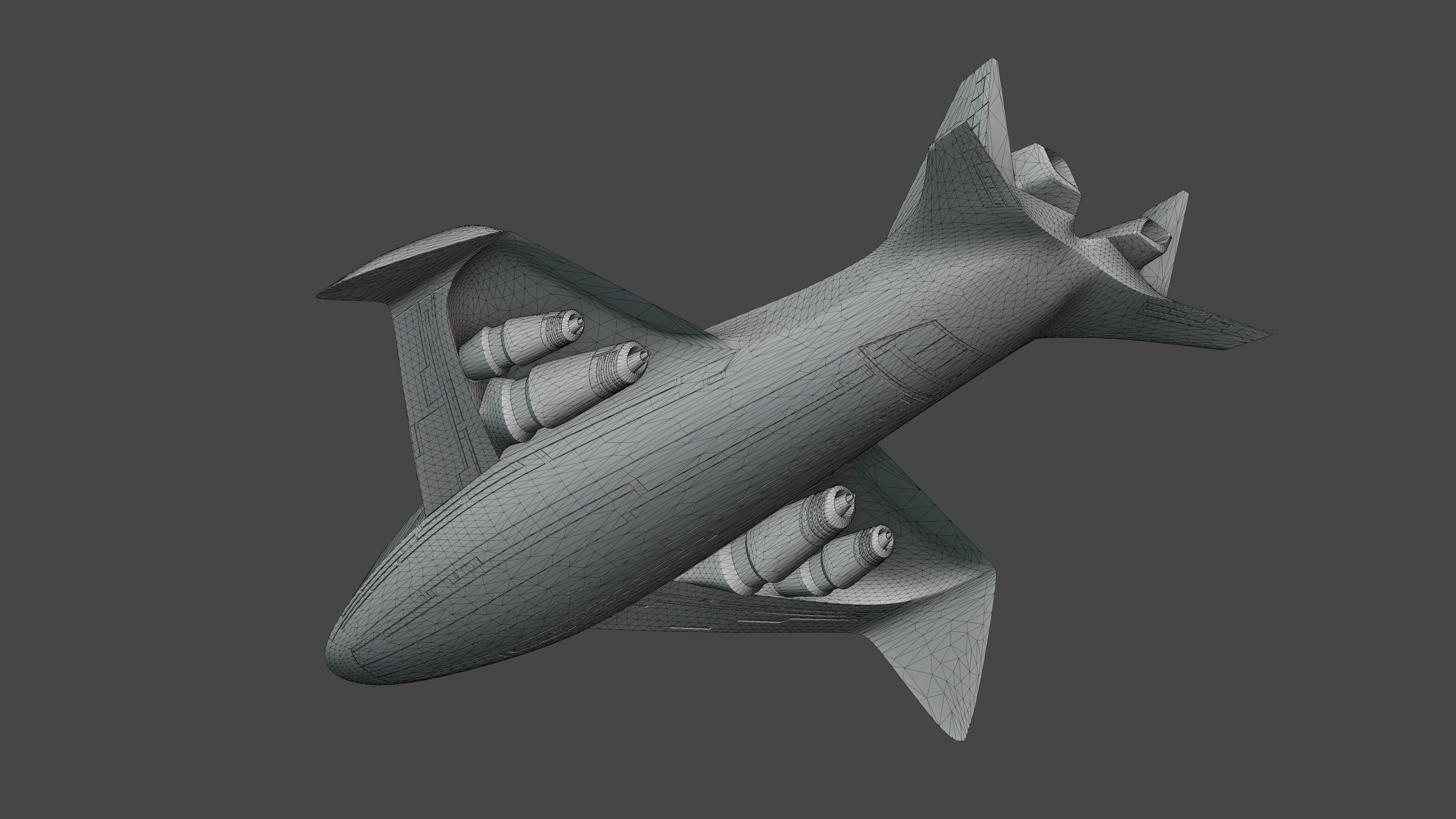 Luxury Cargo Plane Low-poly 3D model_17