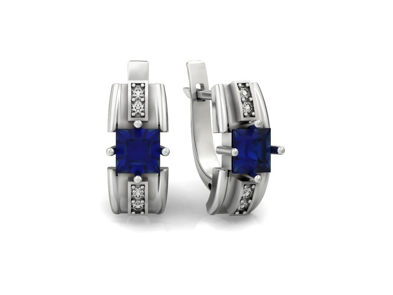 set stylish earrings and ring with emeralds and diamonds 408 3D Model Collection_81