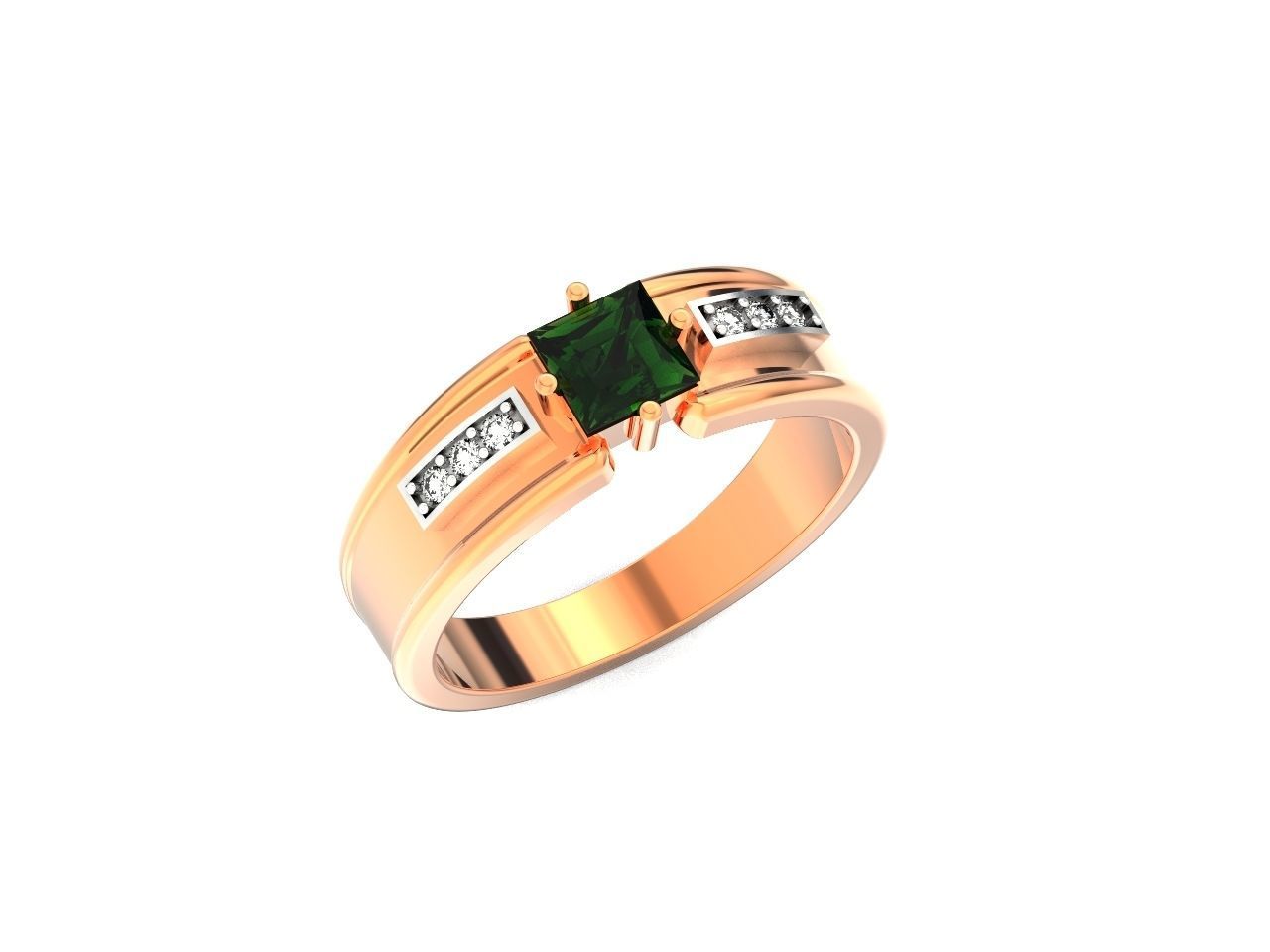 set stylish earrings and ring with emeralds and diamonds 408 3D Model Collection_43