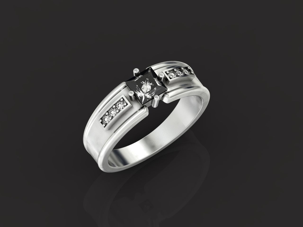 set stylish earrings and ring with emeralds and diamonds 408 3D Model Collection_69