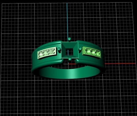 set stylish earrings and ring with emeralds and diamonds 408 3D Model Collection_26