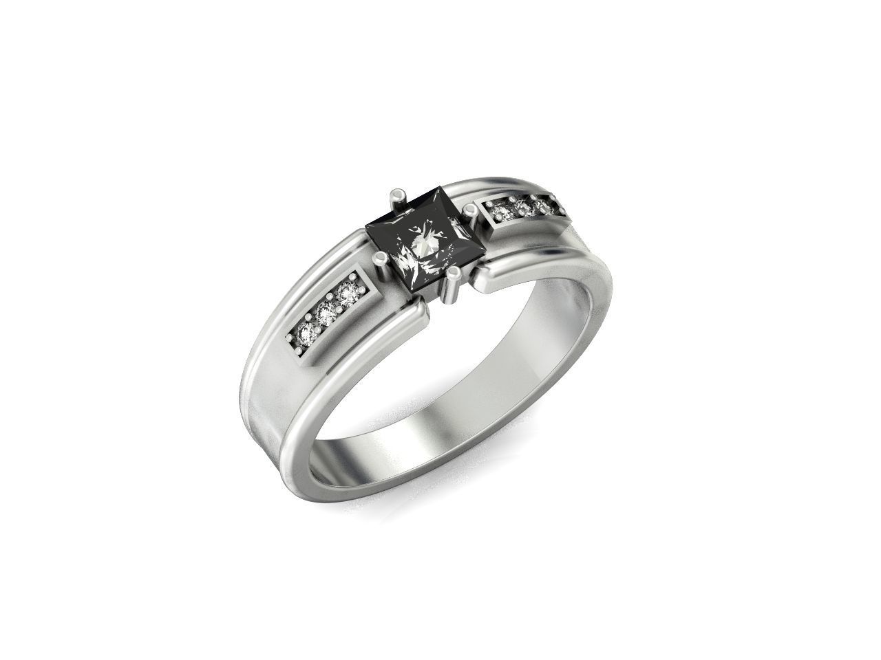 set stylish earrings and ring with emeralds and diamonds 408 3D Model Collection_46