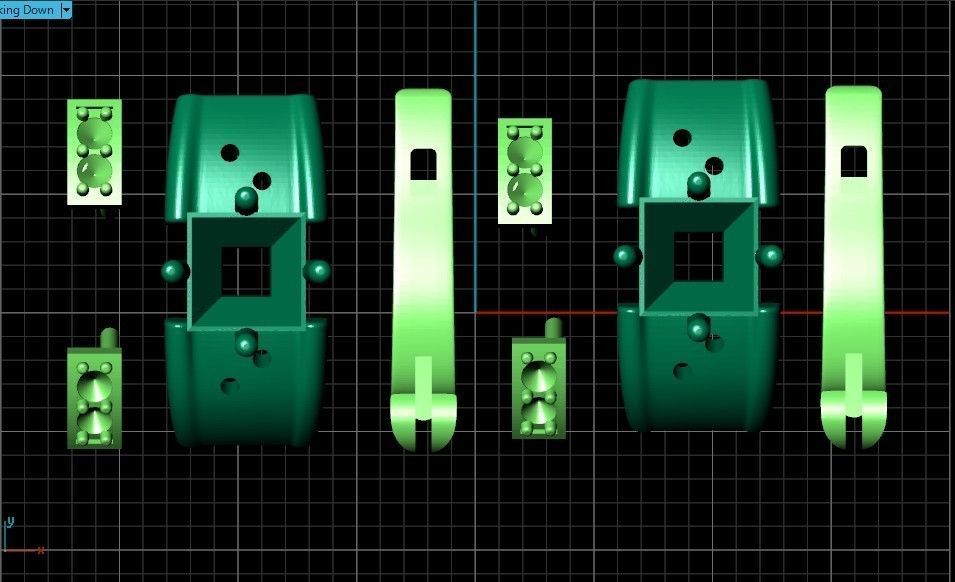 set stylish earrings and ring with emeralds and diamonds 408 3D Model Collection_9