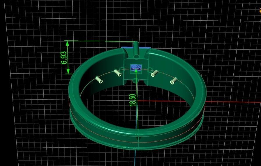 set stylish earrings and ring with emeralds and diamonds 408 3D Model Collection_40