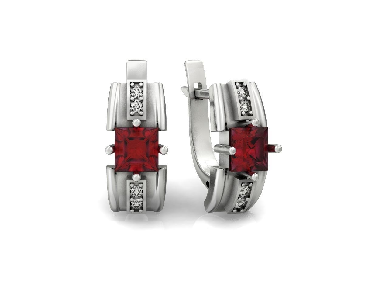 set stylish earrings and ring with emeralds and diamonds 408 3D Model Collection_82