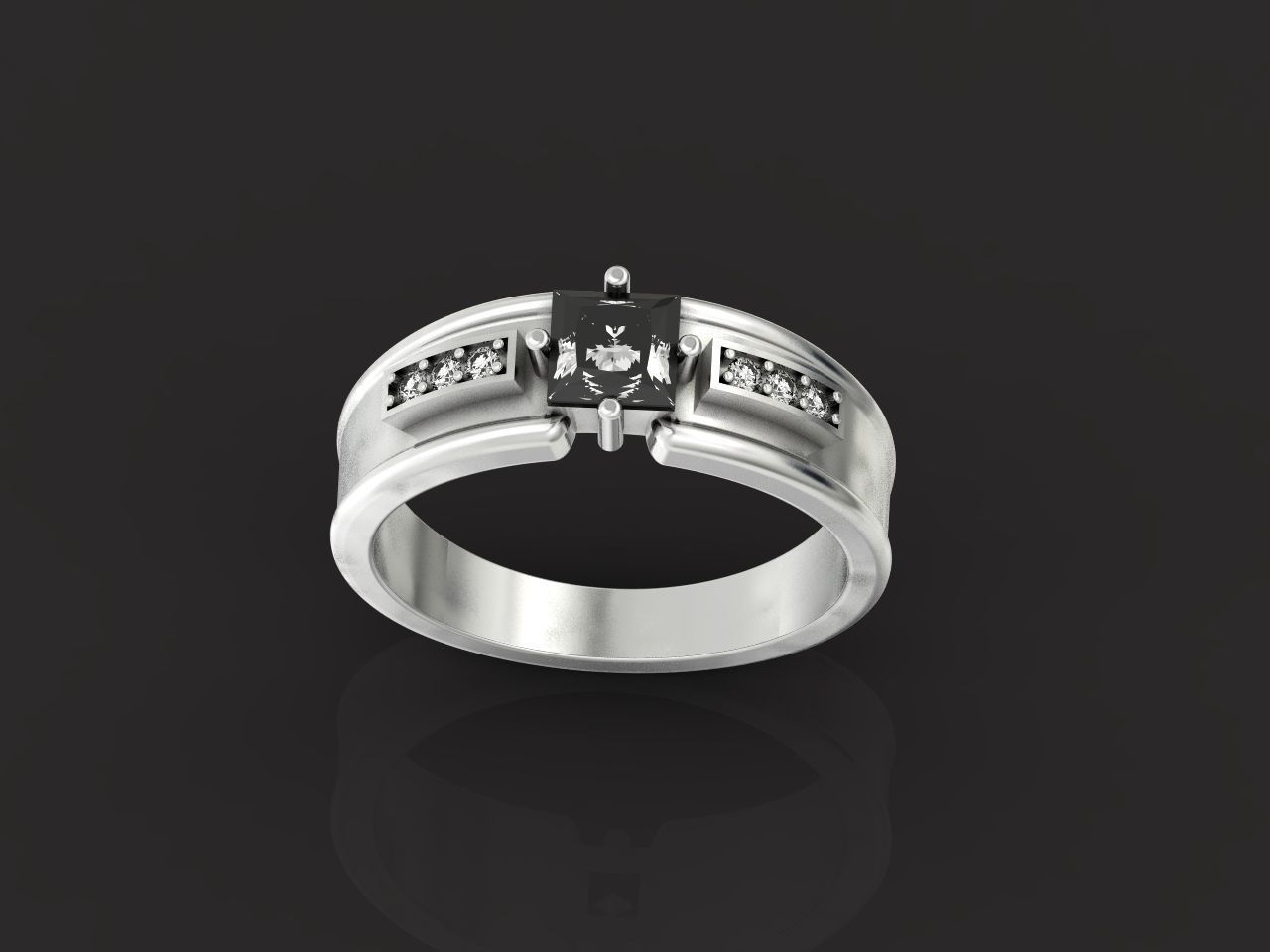 set stylish earrings and ring with emeralds and diamonds 408 3D Model Collection_73