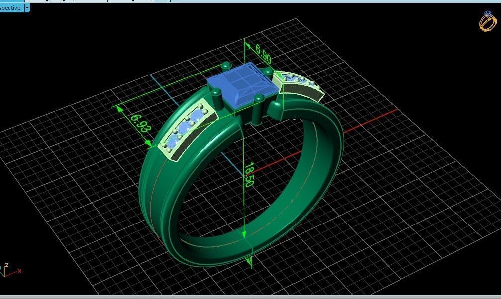 set stylish earrings and ring with emeralds and diamonds 408 3D Model Collection_48