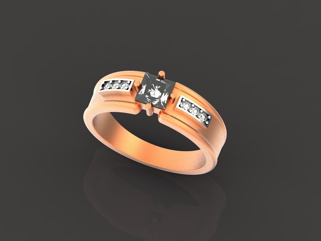 set stylish earrings and ring with emeralds and diamonds 408 3D Model Collection_80