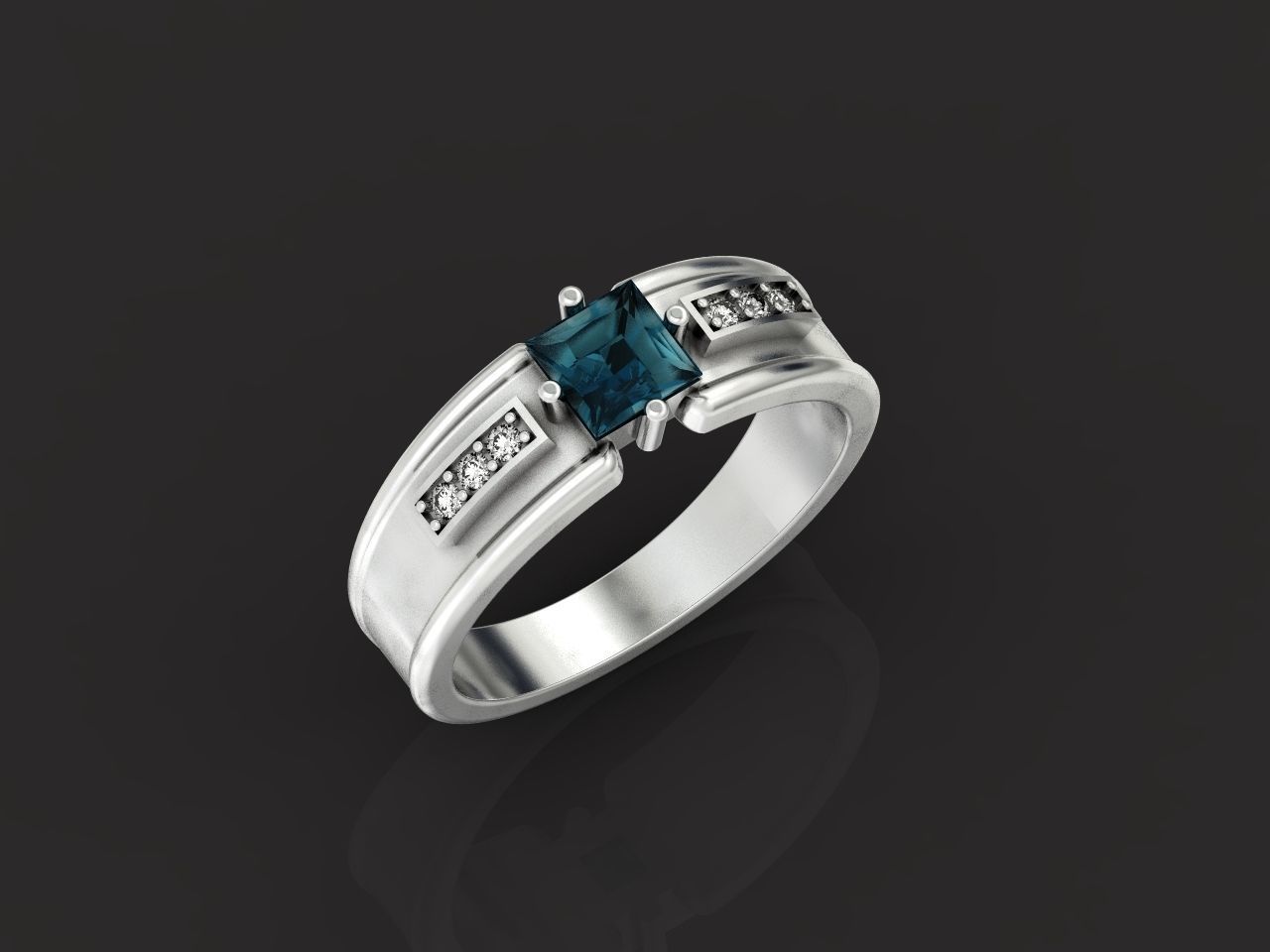 set stylish earrings and ring with emeralds and diamonds 408 3D Model Collection_56