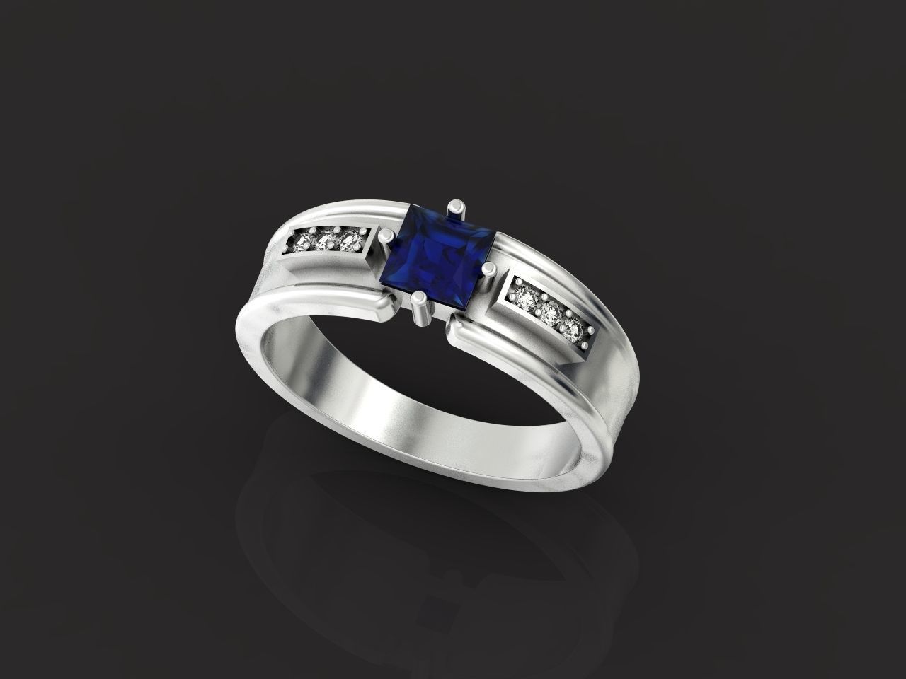 set stylish earrings and ring with emeralds and diamonds 408 3D Model Collection_61