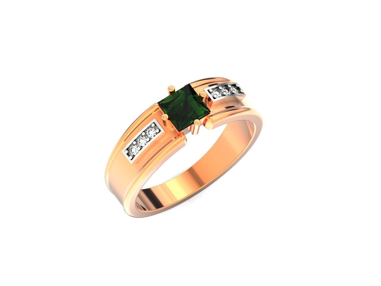 set stylish earrings and ring with emeralds and diamonds 408 3D Model Collection_41