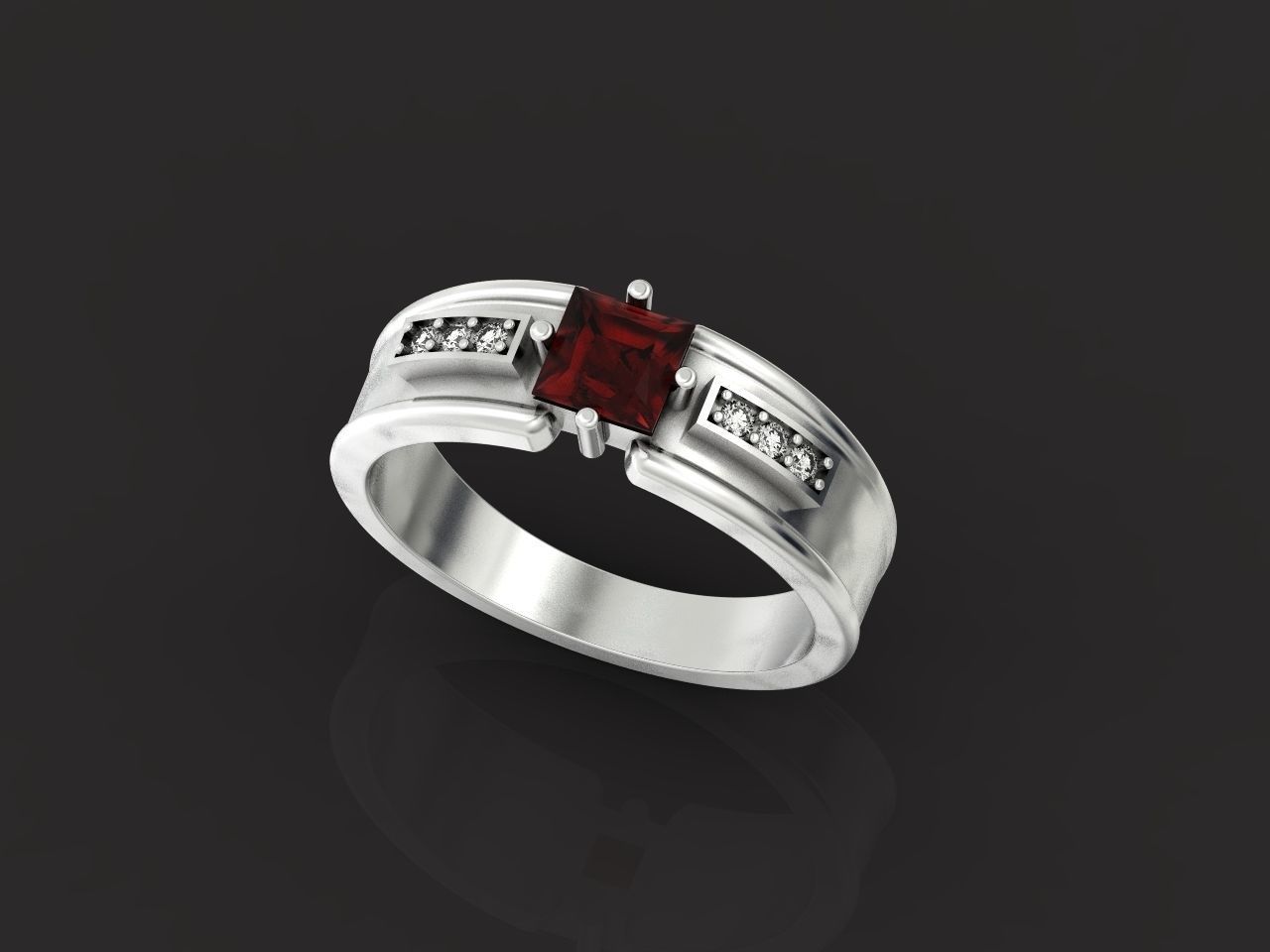 set stylish earrings and ring with emeralds and diamonds 408 3D Model Collection_74