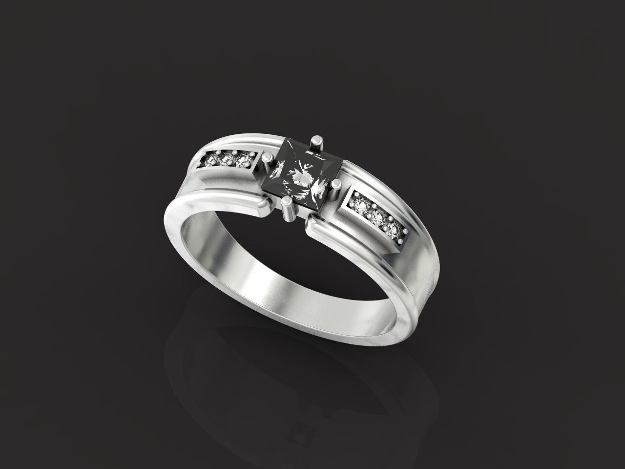 set stylish earrings and ring with emeralds and diamonds 408 3D Model Collection_53