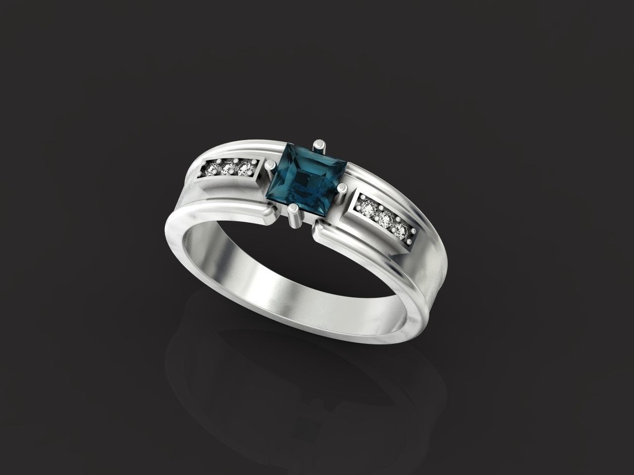 set stylish earrings and ring with emeralds and diamonds 408 3D Model Collection_62