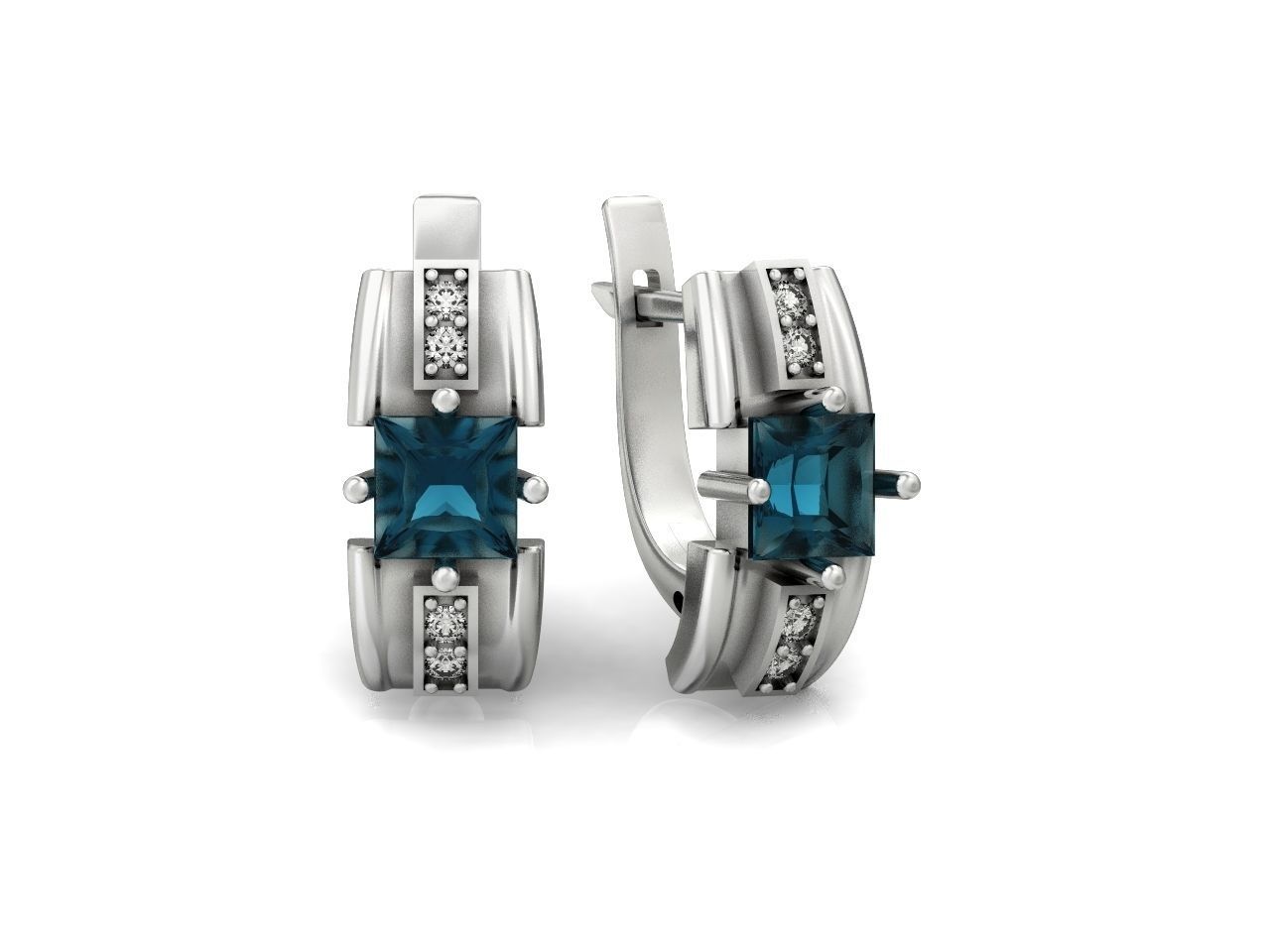 set stylish earrings and ring with emeralds and diamonds 408 3D Model Collection_75