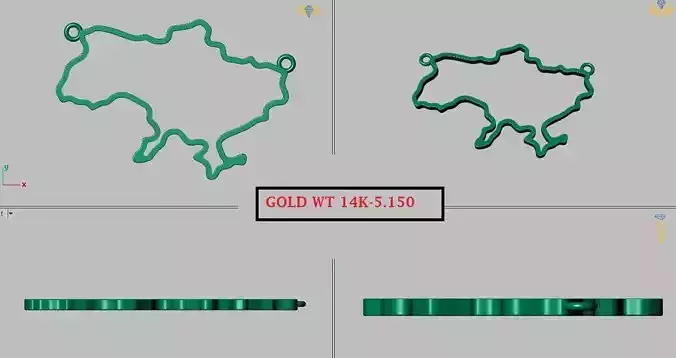 map of Ukraine pendant