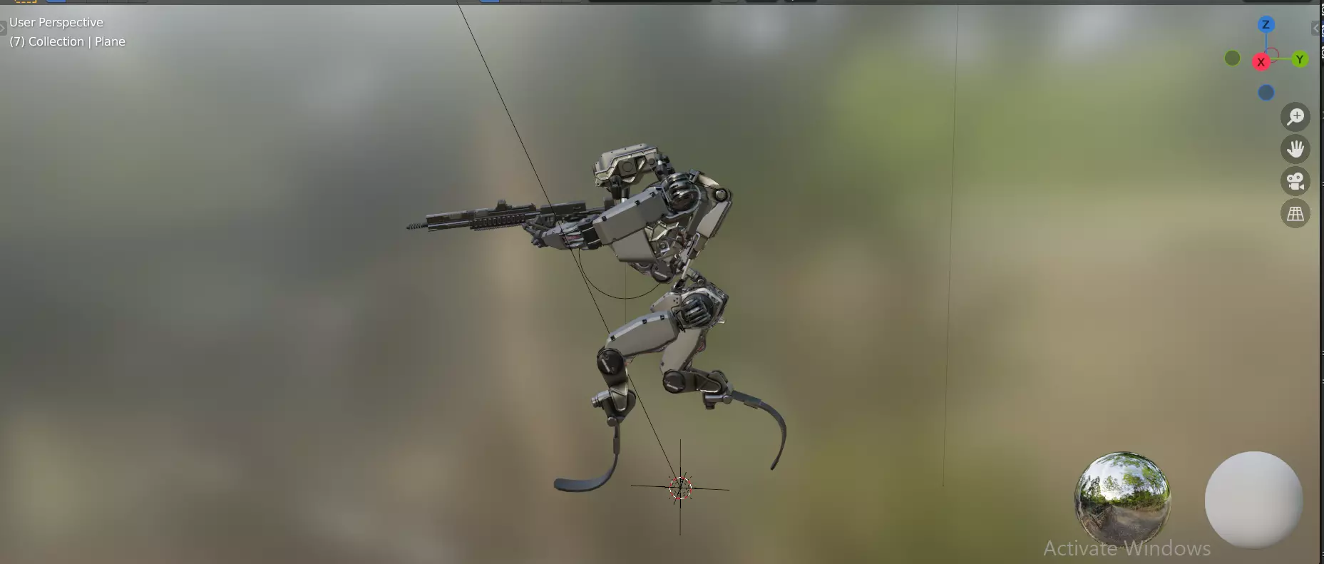 robot with bow and arrow 3D print model_0