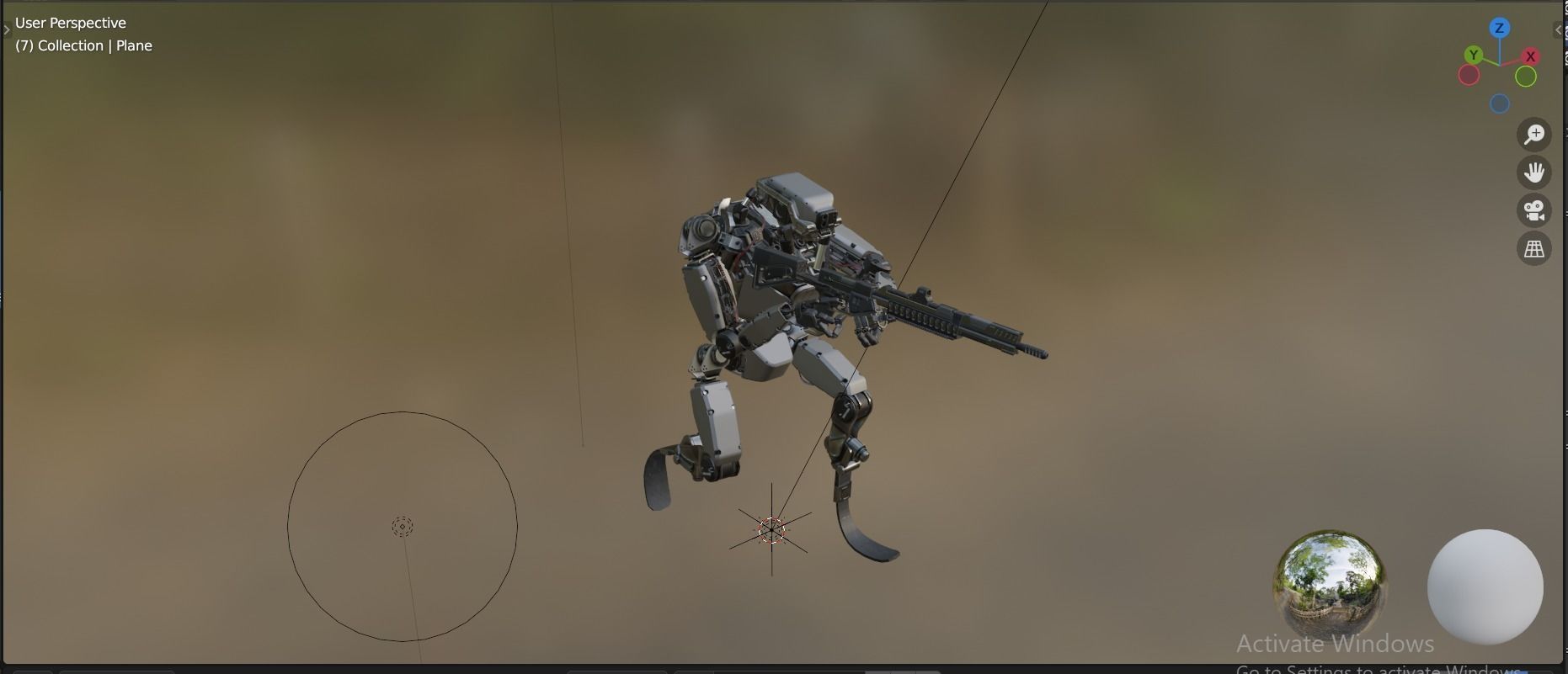 robot with bow and arrow 3D print model_1