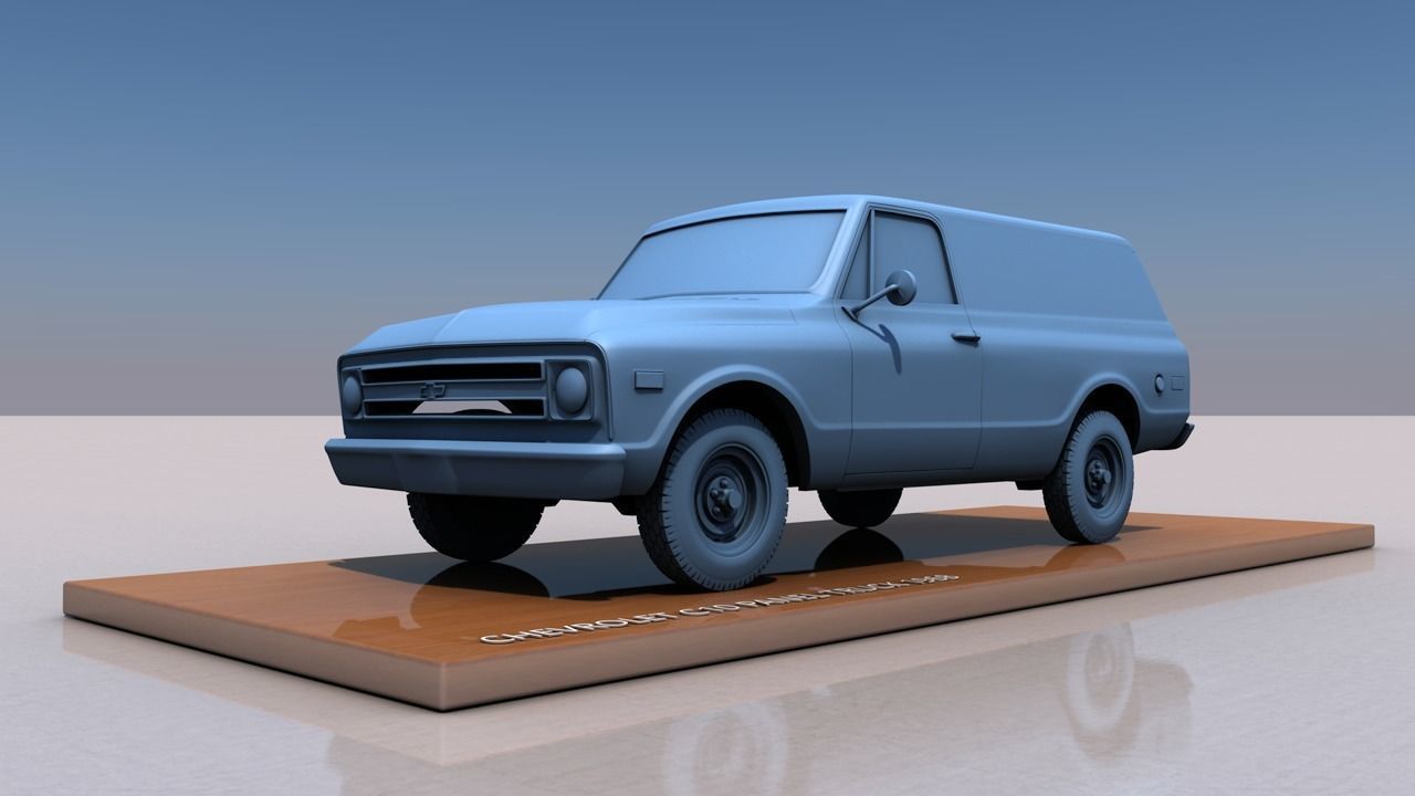 CHEVY C10 PANEL TRUCK 1968 3D print model_12